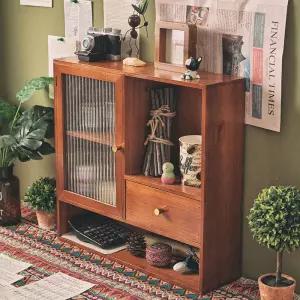 미니찬장 인테리어 엔틱 그릇장 다용도 유리 빈티지수납장