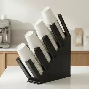 사선형 4구 스냅빈 종이컵 시럽 디스펜서 호텔 카페 탕비실 CD120