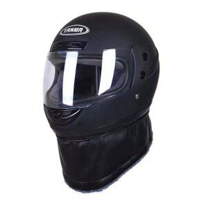 오토바이 겨울 헬멧 따뜻한 풀페이스 스쿠터 클래식 방한용 블랙 헬멧 매트