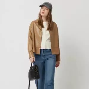 [시슬리]스웨이드 배색 양가죽 셔츠형 자켓_SALE01511