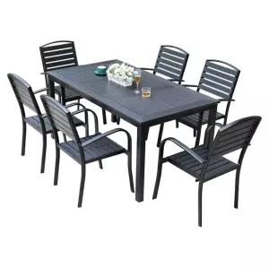 전원주택 야외 테이블 사각 고급 카페 펜션 원목 대가족