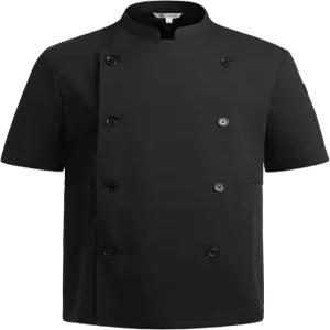 쉰폰 캐스터 남성 셰프 코트 - 메시 통풍 패널과 유틸리티 포켓이 있는 클래식 테일러드 반팔 재킷