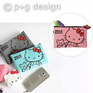 BS 피지디자인 누 헬로키티 실리콘 사각 파우치 동전지갑