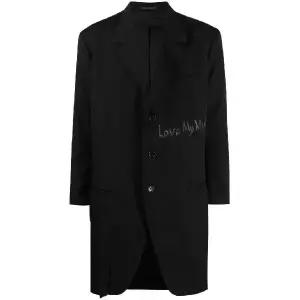 요지야마모토 노치드 라펠 울 코트 HZJ15100 TP450954967