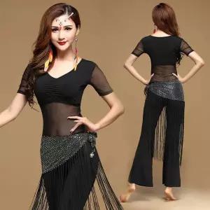 여름댄스복세트 라틴댄스복 밸리복 치마 스포츠 무대 공연복 의상