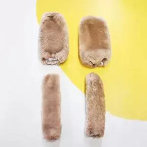 커버 핸들 털 겨울용 오토바이 베이지