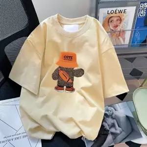 귀여운 캐릭터 프린팅 여자 루즈핏 박시 반팔 슬리브 (KYR-WFGOKFH)