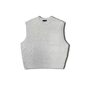 [리빌모아]남자 케이블 포켓 라운드 니트 베스트 OF-VEA-Q011-아이보리