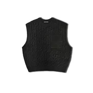 [리빌모아]남자 케이블 포켓 라운드 니트 베스트 OF-VEA-Q011-블랙