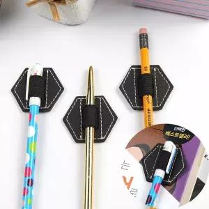 [셀러에이드]다이어리 검정1P 육각 부착식 꽂이 홀더 노트 펜