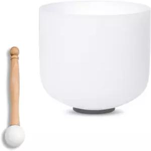 사운드텔로 7인치 화이트 A 노트 서드 차크라 쿼츠 크리스탈 싱잉 볼 힐링 마인드풀 명상 요가 사운드 배스