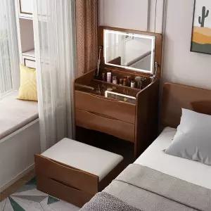 좌식원목화장대 접이식 북유럽 좌식 거실장 자취방 미니 셀러허브 스툴