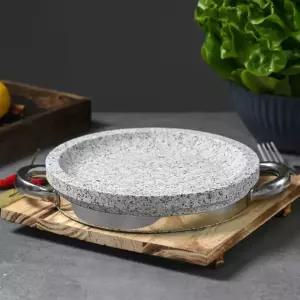 고기돌판 구이용 삽겸살 돌판 22cm돌솥 곱돌판 업소용 원형 미니 맥반석