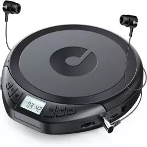 게레이 CD 플레이어 휴대용 Dsicman 차량용 이어폰과 미끄럼 방지 충격 LCD 디스플레이 지원 PROG 메모리