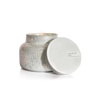 카프리 블루 여행 머큐리 병 캔들 - 홈 데코용 럭셔리 향 오래 지속되는 소이 왁스 블렌드 홀리데이용 장식 시그니처 (볼카노 19온스)