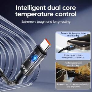 240W QC 3.0 USB to 타입 C 초고속 충전 케이블 범용 호환 장치용 호환 LED PD 데이터 코드 휴대폰 악세사