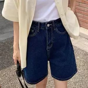 여성 데님 반바지 하이 와이드 여성 데님 반바지 여름 5부 캐주얼