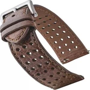 멋진 선택 알파인 정품 천공 가죽 시계 밴드 - 여성 및 남성용 퀵 릴리스 교체 스테인리스 스틸 버클 일반