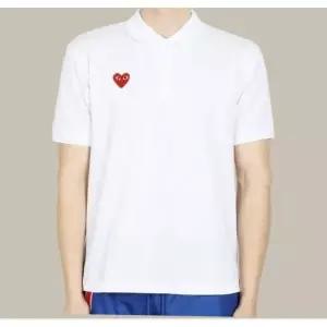 [꼼데가르송] 하트 로고 패치 반팔 티셔츠 화이트 146659314
