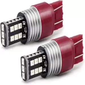 시네티쿠사 7443 빨간색 깜박이는 스트로브 후방 경보 안전 브레이크 테일 스톱 고출력 LED 전구
