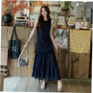 민 비치원피스 시스루 해변원피스 프릴원피스 LL-D181