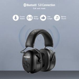 ZOHAN 전자 헤드폰 5.0 Bluetooth 귀마개 청력 보호 음악 안전 소음 감소 충전