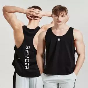 spyder 맨즈 머슬핏 슬리브리스 SPJMCNSL202MBLK