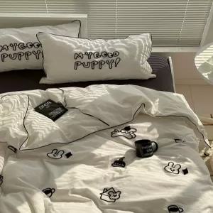 귀여운 강아지 한복 자수