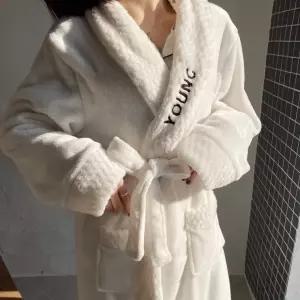 [주문제작] 커스텀 로브 남녀공용 무지 샤워가운 목욕가운 호텔 커플 파자마 홈웨어 크림 아이보리