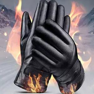 TBZ 오토바이 PU가죽 방한 터치형 장갑 두꺼운장갑 겨울철