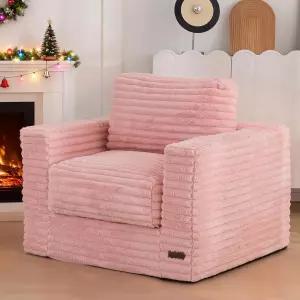 맥효요 자이언트 빈백 의자 베개와 팔걸이가 있는 덮개가 바닥 소파 침실 거실용 대형 플러시 핑크