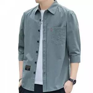 TBZ 포켓 야상셔츠 7부 반팔 카라티 남자 티셔츠