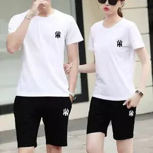 TBZ 커플 반팔 셋업 YW 여름 운동복 짐웨어 세트