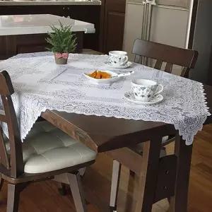 [셀러에이드]TBZ 고풍스러운 2인용 레이스 테이블보 식당식탁보 홈카페