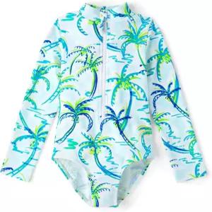 짐보리 여아 긴팔 래쉬가드 원피스 수영복