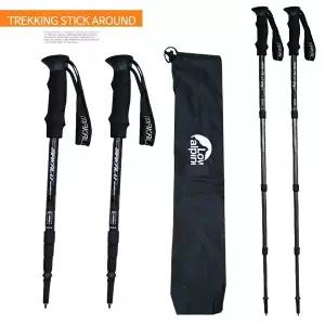[이드나인]MKL 제네시 블랙체크 듀랄루민 4단 등산스틱 2개 +스틱 케이스