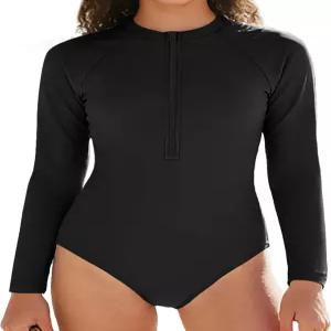 여아 원피스 수영복 지퍼 래쉬가드 세트 긴팔 UPF50+ 자외선 차단