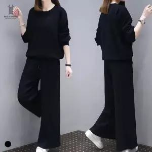 벨라도나 사계절 여성 오버핏 긴팔티셔츠+와이드팬츠 투피스셋업 커버업 Bon-2610