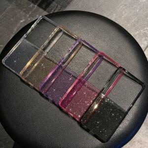 삼성 호환 갤럭시 호환 Z Flip7 케이스용. 투명 글리터 보호 커버. 심플 상큼한 스타일.Flip4 휴대폰