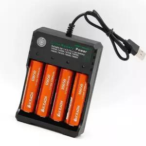 AKRAON 배터리 충전기 리튬이온 건전지 4구