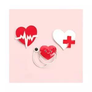의료진 하트 십자 뱃지 명찰 흉부 장식 병원 간호 액세서리 귀여운 핀