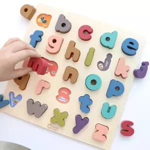 알파벳 소문자퍼즐 원목판 자석판 유치원 수업용 집콕 생일 방과후 어린이 놀이방