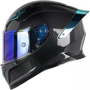 스포일러 스포츠 투어링 스트리트 오토바이 헬멧이 포함된 카본 파이버 풀 페이스 헬멧 - 블루투스 준비