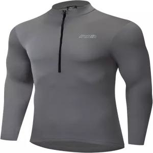 bptti 남성 사이클링 저지 롱 슬리브 MTB 자전거 티셔츠 하프 프론트 지퍼 및 3-리어 포켓 포함