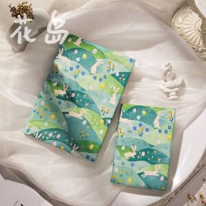 귀여운 토끼 무늬 천 보호 슬리브 (A6, A5 노트, 저널, 플래너, 다이어리 커버, 북 커버)