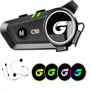 스테레오 사운드가 있는 Zhongreat 모터사이클 헬멧 블루투스 헤드셋 C50 양방향 1000M 통신 시스템 인터콤