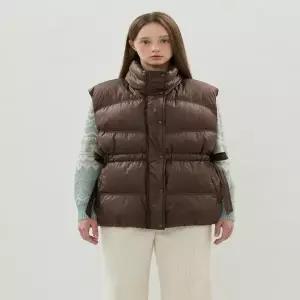 올리브데올리브 (OP5WVA92) 옆리본 하이넥 웰론 패딩 조끼