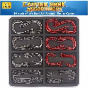 메기 후크 세트 오프셋 문어 서클 베이솔더 100팩 다양한 크기 8/0 ~ 2/0 ？ 낚시 액세서리