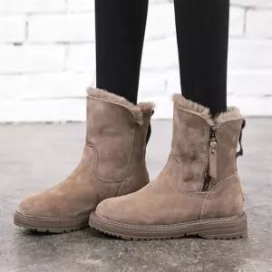 여자 겨울 데일리 포근 따뜻 스웨이드 앵클부츠