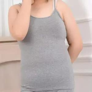 su(조은)1 신축성 빅사이즈잠옷 좋은 빅사이즈 면스판 여성잠옷 끈나시